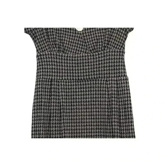 NWT Banana Republic Dress Size XS Houndstooth Fit & Flare Stretch Pleated - Picture 3 of 14